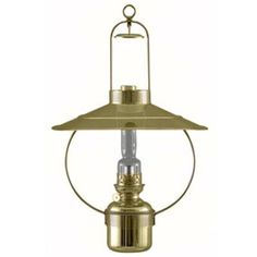 an old fashioned brass hanging light fixture