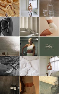 Pilates Studio Instagram Feed, Light Minimalist Aesthetic, Yoga Social Media, Feminine Yoga, Female Exercise, Tone Workout