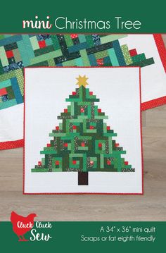 two christmas tree quilts on top of each other with the words mini christmas tree