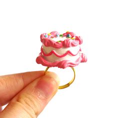 Pink Cute Rings For Anniversary, Playful Pink Rings For Gifts, Playful Pink Rings Perfect For Gifts, Playful Pink Rings As A Gift, Cute Pink Jewelry For Birthday, Pink Novelty Jewelry For Birthday, Cute Pink Round Rings, Sweet Pink Jewelry For Birthday Gift, Cute Handmade Pink Rings