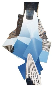 an upside down view of skyscrapers in new york city