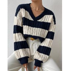 Super Cute And Stylish Ships In 5-10 Business Days Samba Outfit, Pullover Outfit, Trendy Winter, Winter Pullover, Retro Mode, Drop Shoulder Sweaters, Cable Sweater, Color Block Sweater, Casual Fall Outfits