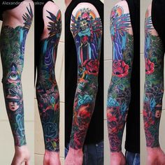 this is an image of some tattoos on someone's arm