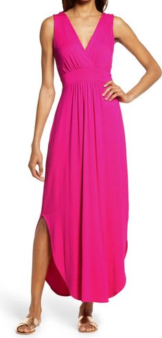 V-Neck Jersey Maxi Dress | Nordstrom Cowl Dress, Jersey Maxi Dress, Black Dress With Sleeves, Halter Midi Dress, Maxi Jersey Dress, Nursing Dress, Pink Midi Dress, Getting Dressed, Menswear Inspired