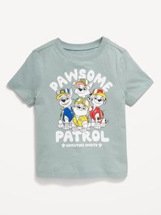 crew neck short sleeves licensed graphic © & ™ Spin Master Ltd.  relaxed fit hits below waistmachine wash according to the care instruction label Baby Boy Tops, Spin Master, Circuit Projects, Family Maternity, Boys Clothes, Toddler Gifts, Paw Patrol, Toddler Outfits, Kids Clothing