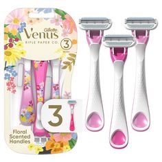 Smooth skin. Always in bloom. Your new oasis from the everyday routine. Rifle Paper Co.'s hand-painted floral designs are now paired with Gillette Venus's trusted performance to give you a fresh new collection. This unique collection includes refillable razors, disposable razors, razor blades, and shaving cream. Discover the full lineup at Target today. Travel Razor, Gillette Venus, Disposable Razor, Razor Bumps, Razor Burns, Everyday Routine, Personal Hygiene, Shaving Cream, In Bloom