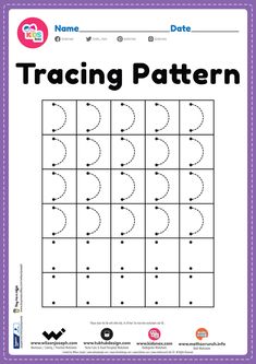 a worksheet with the words traceing pattern in black and white on it