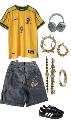 2000s Tomboy Outfits, Girly Tomboy Outfits Summer, Outfit Inspo Jorts, Jorts Outfit Women’s Streetwear, Tomboy Y2k, Stud Clothes, Outfits Ideas Y2k, Y2k Tomboy, Street Wear Clothes