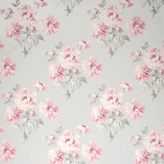 a wallpaper with pink flowers on it