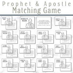 the pro net and apostle matching game is shown in black and white, with text