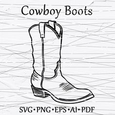 the cowboy boots svg file is shown