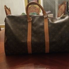 Vintage Louis Vuitton Keepall 45, Great Condition, Some Water Marks As Seen On Pictures, No Rubbing Or Cracking On The Canvas. Code Sp0982 Louis Vuitton Keepall 45, Keepall 45, Water Marks, Louis Vuitton Keepall, Vintage Louis Vuitton, Travel Bags, Louis Vuitton Bag, Duffle Bag, Louis Vuitton