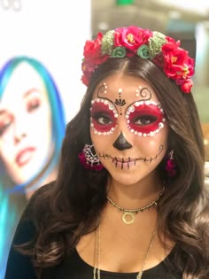 Day Of The Dead Makeup Easy Simple, Catrina Makeup Mexicana Easy, Simple Catrina Makeup Ideas, Dia De Los Muertos Makeup For Kids, Day Of The Dead Makeup Kids, Sugar Skull Face Paint Easy, Easy Day Of The Dead Makeup, Catrina Makeup Easy, Day Of The Dead Makeup Easy