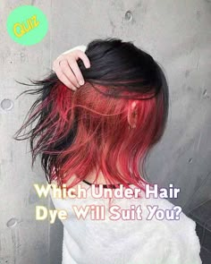 Hair Color Inside The Hair, Where To Dye Your Hair, Hair Dye Back Of Head, Under Part Dyed Hair, Cute Died Hairstyles, Cute Colours To Dye Your Hair, How To Under Dye Hair, Different Way To Dye Hair, Red Dye Underneath Hair