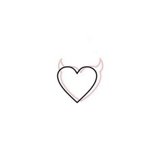 a heart with horns drawn on it