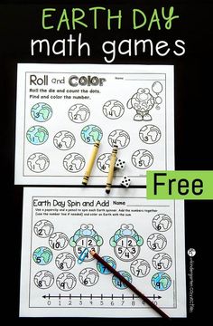 earth day math game for kids to practice numbers and counting with free printables