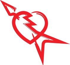 a heart with a lightning bolt in the middle