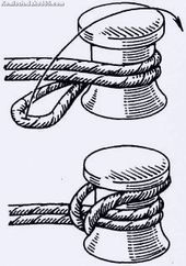 an image of two ropes tied to each other with one knot in the middle, vintage line drawing or engraving illustration