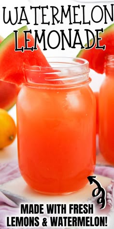 watermelon lemonade made with fresh lemons and watermelon