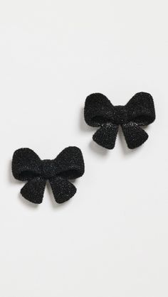 Shopbop - Designer Clothing, Shoes & Accessories Adjustable Clip-on Party Earrings, Velvet Bow Tie, Black Velvet Bow, Black Onyx Jewelry, Onyx Jewelry, Velvet Bow, Accessories Jewelry Earrings, Gold Earrings Studs, Black Velvet