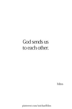 a white book cover with the words god sends us to each other bliss on it