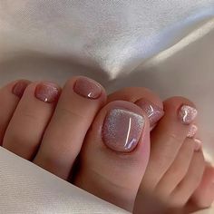 49751827808555 Cat Eye Toe Nails, French Toe Nails, Grad Nails, Press On Toenails, Fake Toenails, Acrylic Toe Nails, Toe Nail Color, Acrylic Toes, Nagel Tips