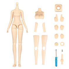 a doll is shown with parts to make it