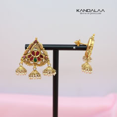 Traditional elegance meets contemporary flair in this stunning gold stud featuring a small jumkha, ideal for adding a touch of ethnic charm to your look. Gold Stud, Gold Studs, Instagram Profile, India, Gold, Instagram