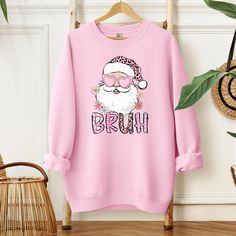 Thanks for shopping at FLAVORSMACK! All of our sweatshirts are custom made and we are excited to make this customized sweatshirt for you!  This cute Pink Retro Santa Bruh sweatshirt makes a great Merry Christmas gift! *-*-*-*-*-*-*-*-*-*-*-*-*-*-*-*-*-*-*-*-*-*-*-*-*-* SHIRT DETAILS *-*-*-*-*-*-*-*-*-*-*-*-*-*-*-*-*-*-*-*-*-*-*-*-*-* .: Unisex classic fit classic heavy blend crewneck sweatshirt .: Made from cotton and polyester .: DO NOT iron directly on design. Iron on low heat with shirt inside-out .: DO NOT dry clean .: Machine wash cold with mild detergent .: Turn inside out when washing .: Dry on low setting or hang to dry .: Do not use bleach *-*-*-*-*-*-*-*-*-*-*-*-*-*-*-*-*-*-*-*-*-*-*-*-*-* PLEASE NOTE *-*-*-*-*-*-*-*-*-*-*-*-*-*-*-*-*-*-*-*-*-*-*-*-*-* .: Since all of our product Pink Christmas Shirt, Merry Christmas Pink, Pink Merry Christmas, Santa Sweater, Pink Santa, Retro Santa, Christmas Pink, Types Of T Shirts, Pink Retro