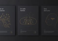 three brochures designed to look like they are in safe hands, bee and you