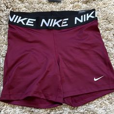 New With Tag Color: Burgundy/Black Inseam 5” C2 Colored Nike Pros, Black Workout Shoes, Dance Wear Outfits, Grey Nike Shorts, Nike Spandex, Black Nike Shorts, Gymwear Outfits, Nike Pro Spandex, Nike Pro Shorts