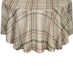 a plaid tablecloth on a white background