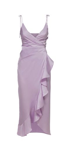 Lisa Dress, Lavender Dress, Soft Lavender, Silk Midi Dress, Satin Midi Dress, Shopping Day, Romantic Style, Purple Dress, Evening Wear