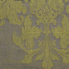 an image of a yellow and grey wallpaper with floral designs on the back ground