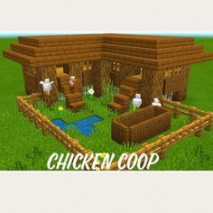 the chicken coop is made out of wood