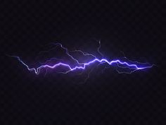 a bright blue and purple lightning bolt on a black background