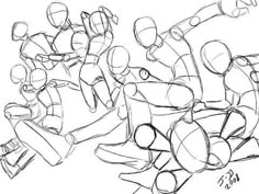 a drawing of some people playing with each other