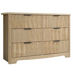 an image of a wooden dresser with drawers