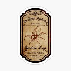 an old - fashioned label for the spider's leg cider's legs sticker