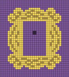 a cross stitch pattern in yellow and purple