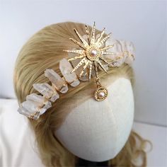 44434692505766 Fairy Headband, Headband Photography, Goddess Aesthetic, Tiaras Jewellery, Sun Goddess, Jewelry Hair Accessories, Craft Board, Crystal Tiara, Crystal Goddess