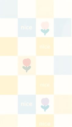 an image of flowers with the words nice and nice written on each flower petals in pastel colors