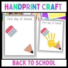 handprint craft for first day of school and back to school with pictures of hands