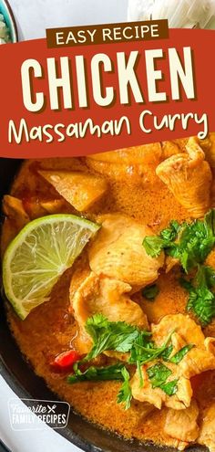 the cover of easy recipe chicken massaman curry