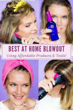 Diy Blowout Hair At Home, Blowout Tips, At Home Blowout, Home Blowout, Brush Blowout, Blowout At Home, Sleek Blowout, Drugstore Hair Products