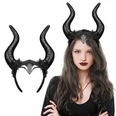 PRICES MAY VARY. Perfect Accessory. Each package contains 1PCS Halloween devil horns headband for kids boys girls costume accessories. Enhance your Halloween scary costume with these cool devil horns decoration, ideal for creating a festive atmosphere at Halloween parties. Unique Design. The devil horns headband is inspired by the image of a demon, designed with black ram horns, suitable for creating an evil image to participate in holiday theme activities such as Halloween.The ram horns are mad Adult Dinosaur Costume, Unicorn Costume Kids, Demon Dragon, Black Horns, Horns Headband, Horns Decor, Black Devil, Dragon Horns, Theme Activities