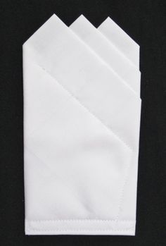 This is a custom made pre-folded and sewn in place white  cotton blend pocket square for a man's suit like the picture. The men who have used them just love them.  It is so easy to just slip it in your suit pocket....no hassle class Try this one...you will love it.   If you are looking for a special color or style let me know.  Notice the reasonable shipping. Classic White Handkerchiefs For Business, White Business Handkerchiefs, Classic Cotton Pocket Square For Formal Events, Classic Cotton Pocket Square For Formal Occasions, Classic Cotton Pocket Square For Formal Wear, Classic Cotton Handkerchiefs For Formal Occasions, Classic Cotton Formal Handkerchiefs, Pocket Square Folds, White Pocket Square