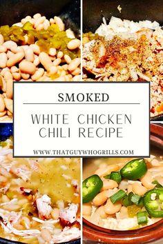 Looking for smoked comfort food? This Smoked White Chicken Chili Recipe takes comfort food to another level! Shredded smoked chicken breasts give the chili even more flavor and warm you up! Add a smokey twist on Chicken Chili by smoking it in your cast iron Dutch oven! Serve with cornbread or other classic smoked side dishes. Pin this to your Smoker Recipes Pinterest board for later.