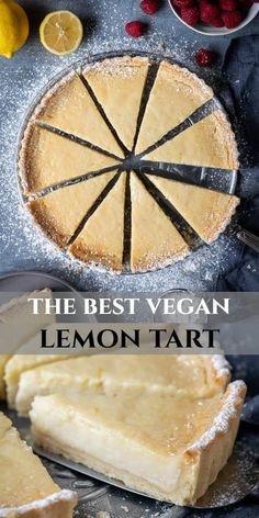 the best vegan lemon tart recipe is made with fresh lemons and sugar