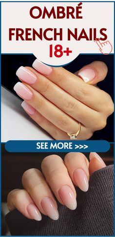 Neutral Pink French Tip Nails, Gel Nail French Manicure, Ombre Tips Nail, Acrylic Nail Designs French Tip Ideas Square, French Tip Ombre Nails Short, Ombré French Dip Nails, Gradient Nude Nails, Gel Ombre French Manicure, Chrome Ombre French Tip Nails